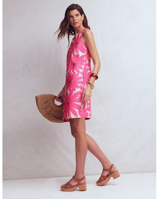 Boden Pink Linen Shift Dress
