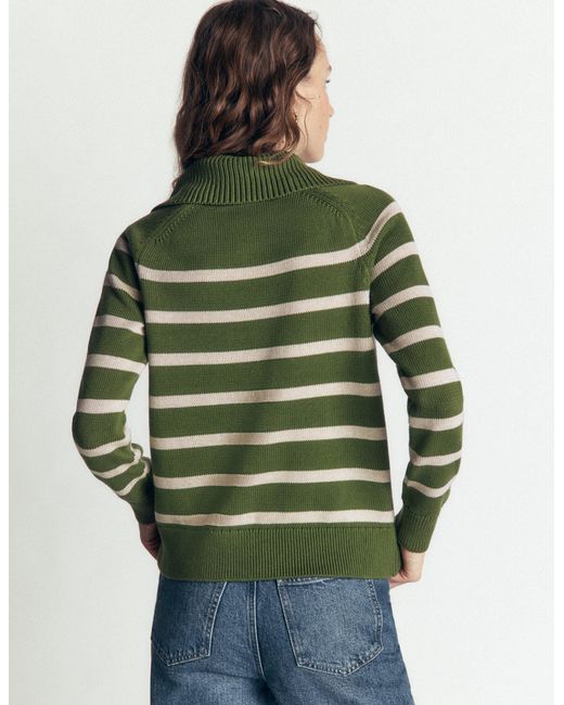 Boden Green Lucy Half Zip Sweater