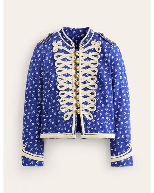 Boden Blue Jersey Military Jacket