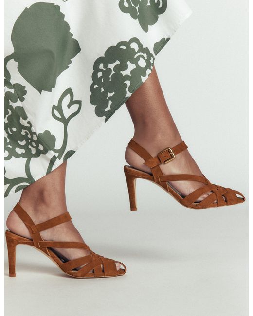 Boden Brown Slotted Strap Heeled Sandals