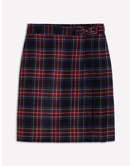 Boden Multicolor Helen Wool Kilt Skirt- And Check