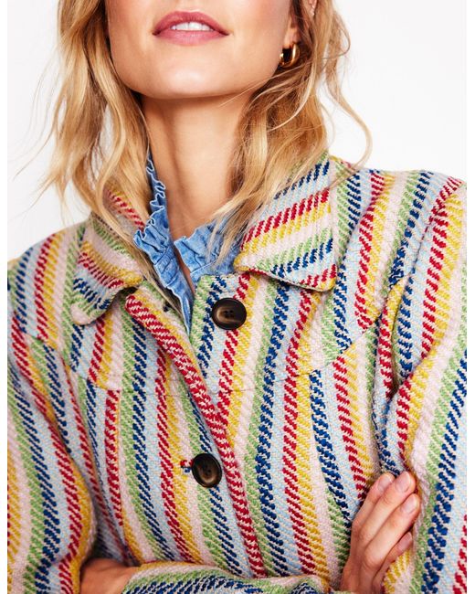 Boden Blue Lincoln Stripe Coat