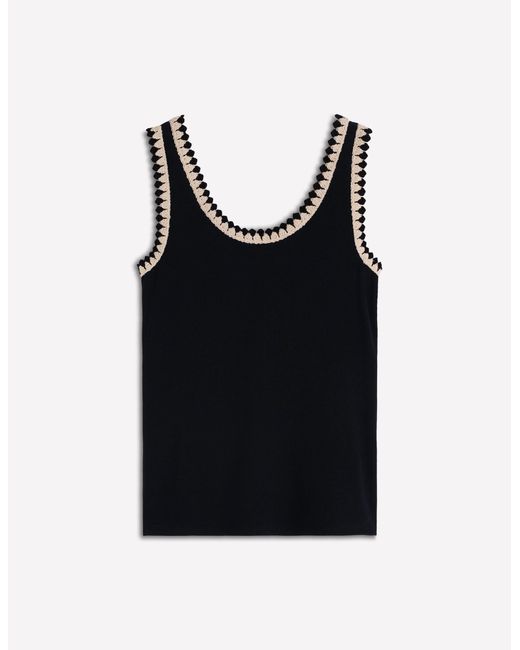 Boden Black Maddie Trim Detail Vest Top