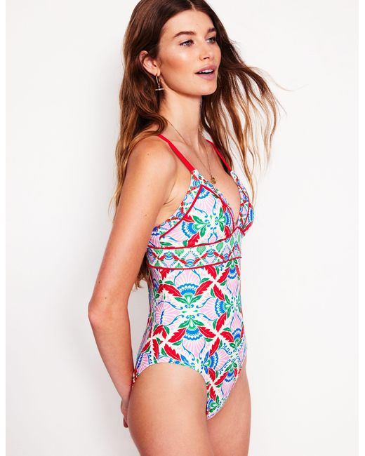 Boden Multicolor Kasos String V Neck Swimsuit