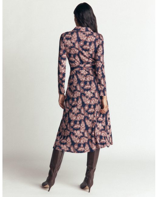 boden imogen jersey dress Collared in Blue christmas ball
