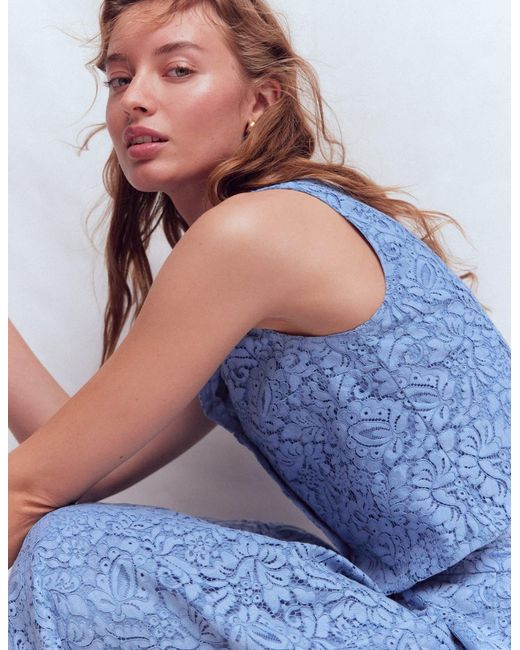 Boden Blue Andrea Lace Shell Top