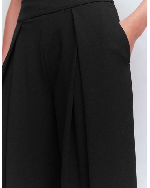 Boden White Single Pleat Ponte Culottes