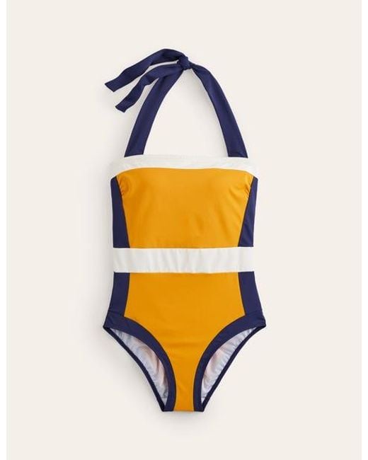 Boden Yellow Santorini Halterneck Swimsuit