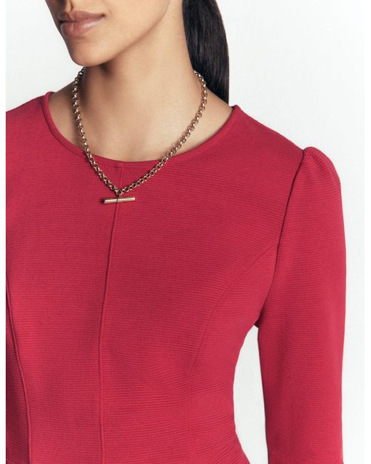 Boden Red Marla Seamed Ottoman Dress
