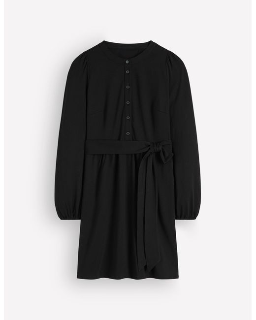 Boden Black Adele Belted Jersey Dress