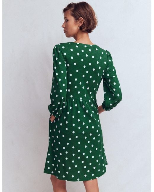 Boden Green Cathy Notch Neck Jersey Dress