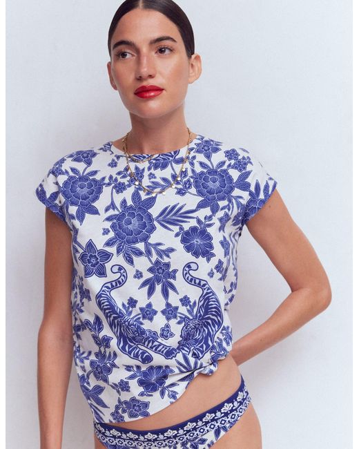 Boden Blue Louisa Slub T-Shirt