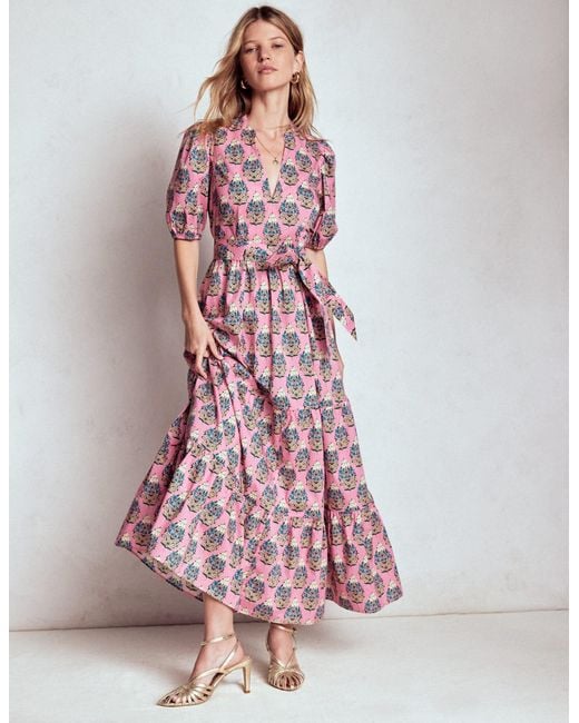 Boden Pink Christabel Cotton Midi Dress