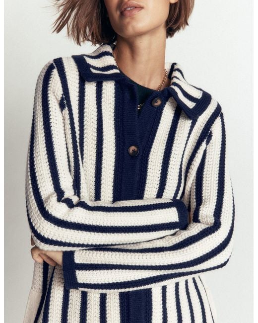 Boden Blue Longline Knitted Coatigan