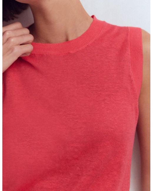 Boden Red Agnes Linen Tank