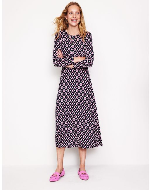 Boden Purple Twisted Waist Jersey Dress
