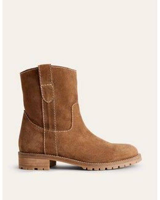 Boden Brown Western Suede Ankle Boots