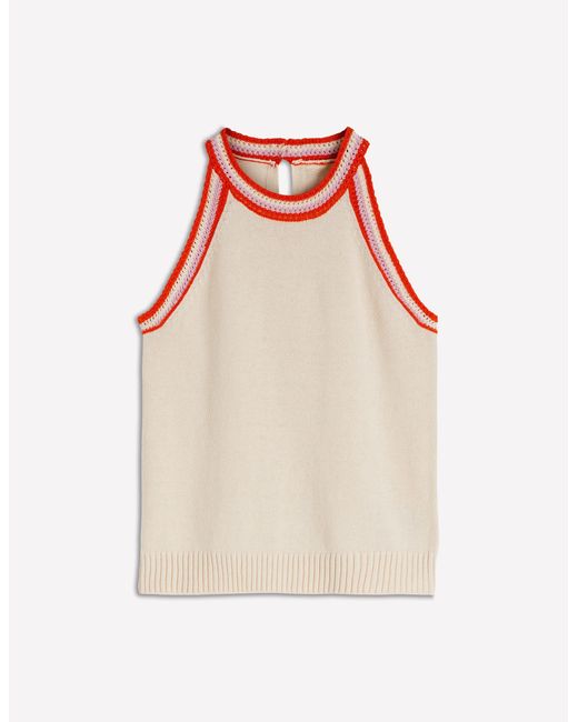 Boden Red Saffron Crochet Racer Tank