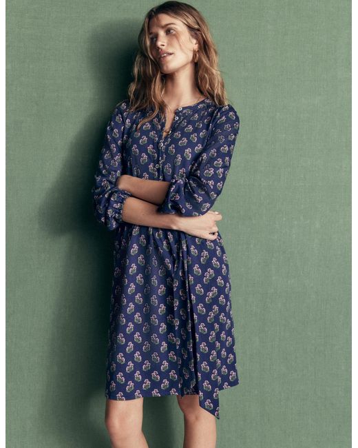 Boden Gray Adele Belted Jersey Dress