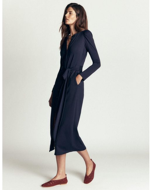 Boden Blue Honor Column Jersey Midi Dress