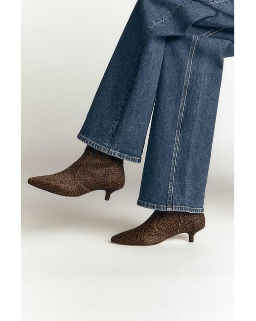 Boden Brown Isobel Kitten Heel Ankle Boots