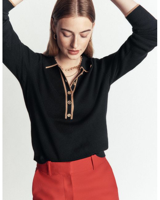 Boden Black Liz Henley Jumper