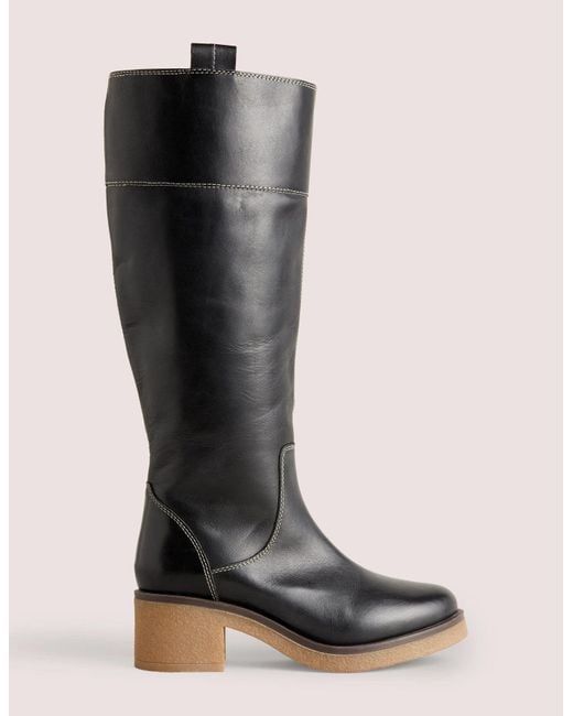 Boden Crepe Sole Knee High Boots in Black Lyst