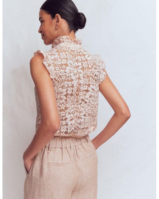 Boden Blue Isabel Sleeveless Lace Top