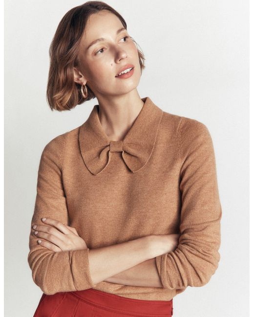 Boden Blue Bow Neck Knitted Jumper