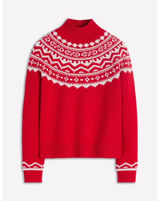 Boden Red Marion Merino High Neck Jumper