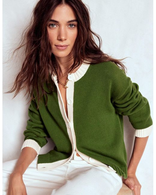 Boden Green Jemma Chunky Cotton Cardigan