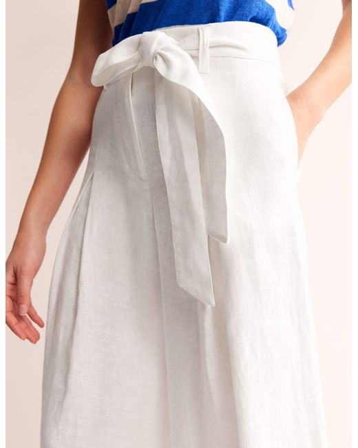 Boden Palazzo Linen Pantswhite