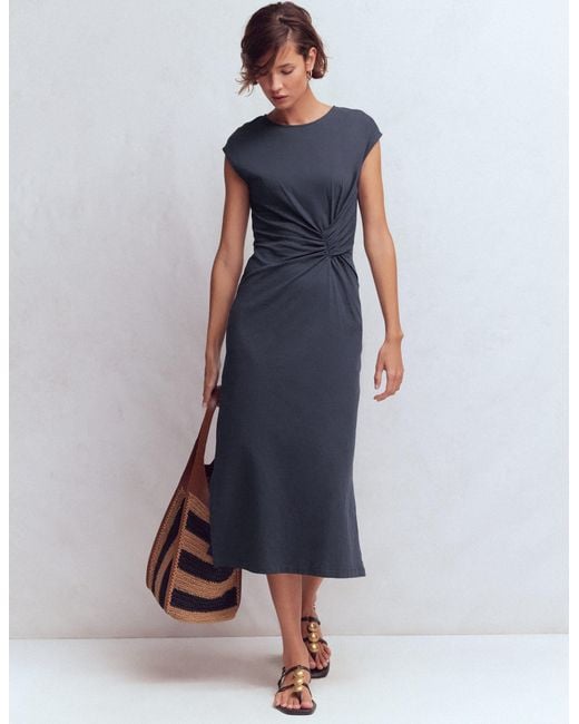 Boden Blue Delilah Twisted Midi Dress