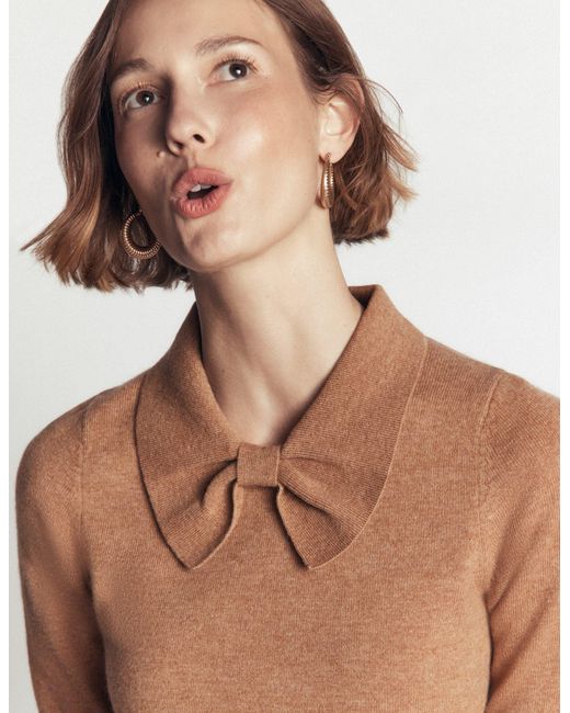 Boden Blue Bow Neck Knitted Jumper