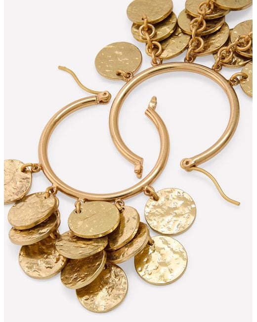 Boden Metallic Hammered Teardrop Hoops