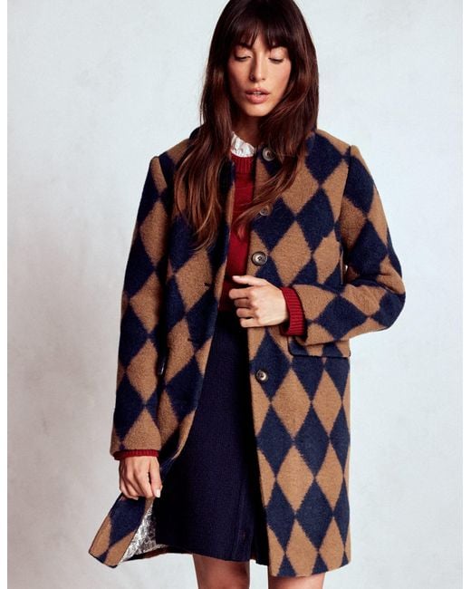 Boden Blue Edinburgh Swing Coat
