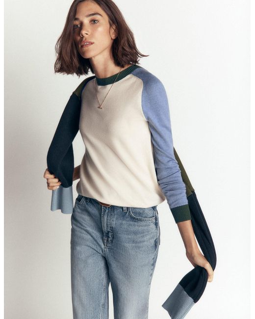 Boden Blue Meg Raglan Sleeve Jumper