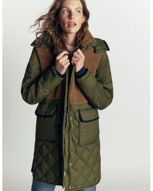 Boden Green Borg Mix Coat