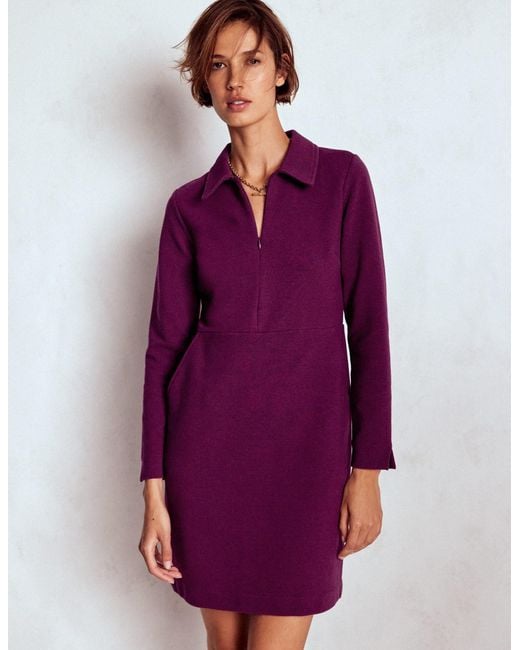 Boden Purple Cam Zip-Up Ottoman Dress