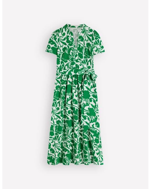 Boden Green Naomi Jersey Midi Dress
