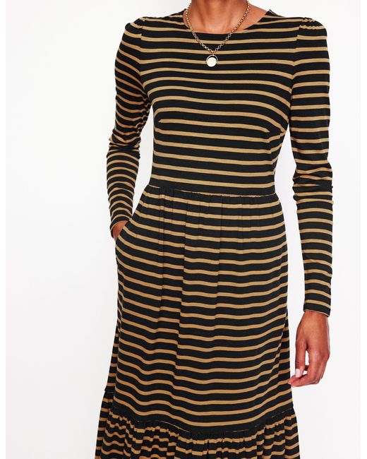 chinese dress ladies Naomi Long Sleeve Jersey Dress-Navy