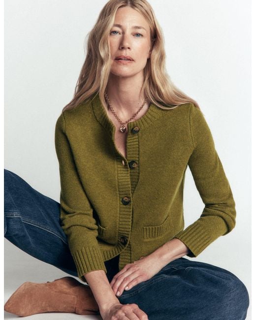 Boden Green Marta Merino Wool Cardigan