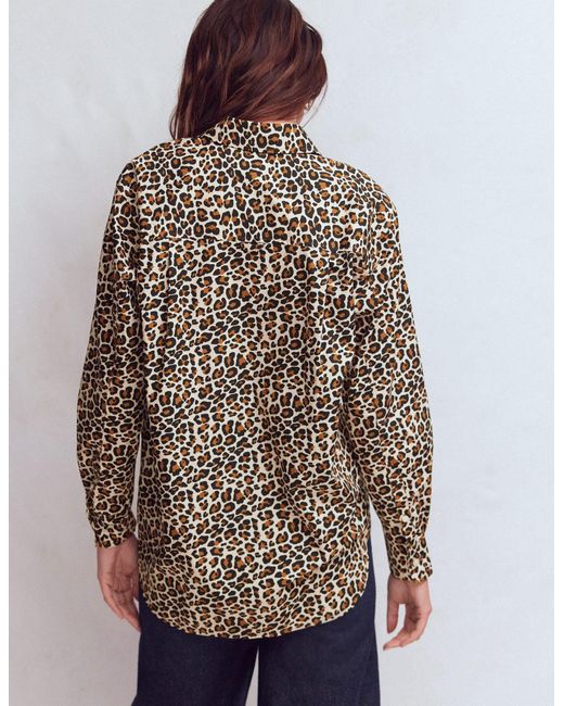 Boden Brown Sadie Relaxed Cotton Shirt