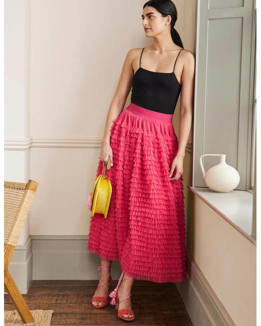 Boden pink pleated skirt top