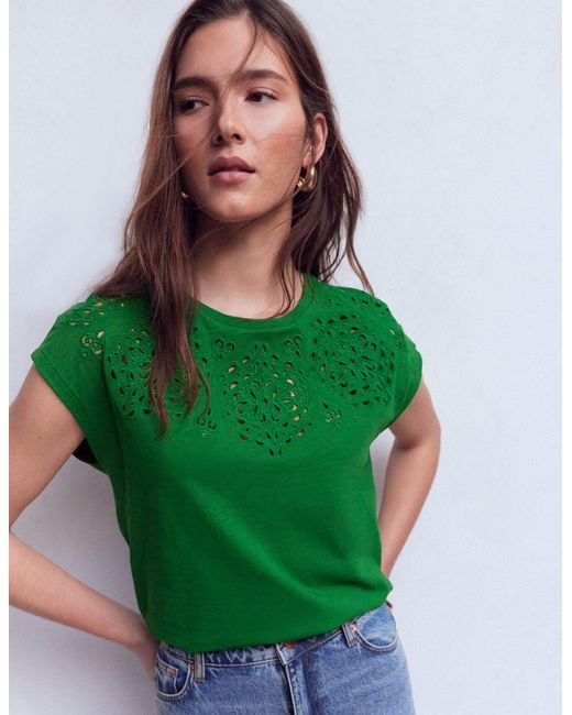 Boden Green Willow Broderie T-Shirt