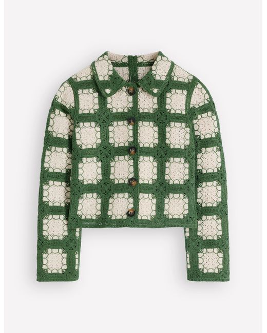 Boden Green Crochet Jacket