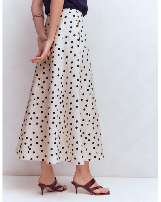 Boden White Miriam Linen Maxi Skirt