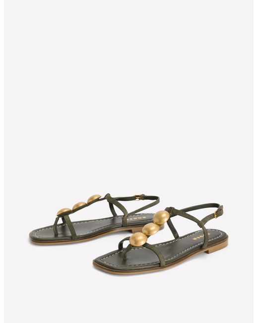 Boden Green Disc Flat Sandals