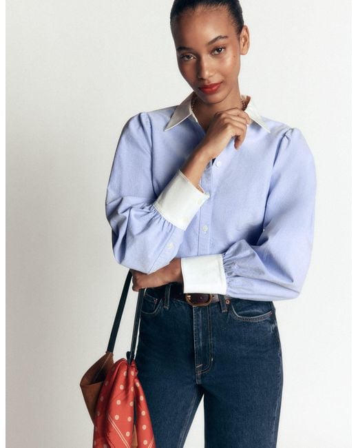 Boden Blue Volume Sleeve Shirt
