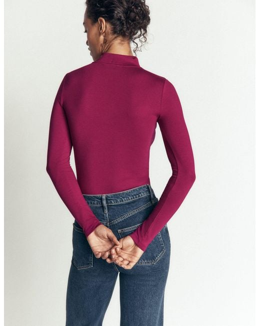 Boden Red High Neck Jersey Top